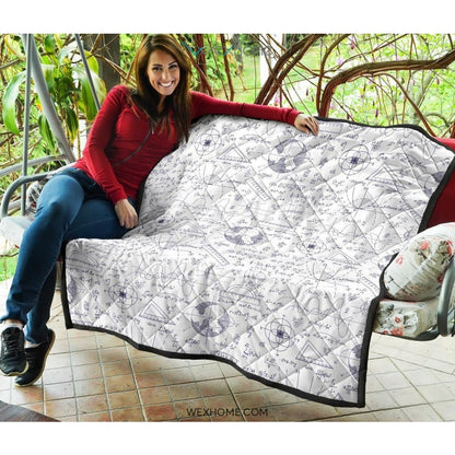 Math Pattern Print Design 03 Premium Quilt