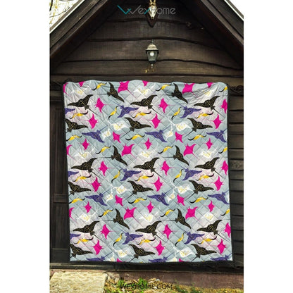 Stingray Pattern Print Design 01 Premium Quilt