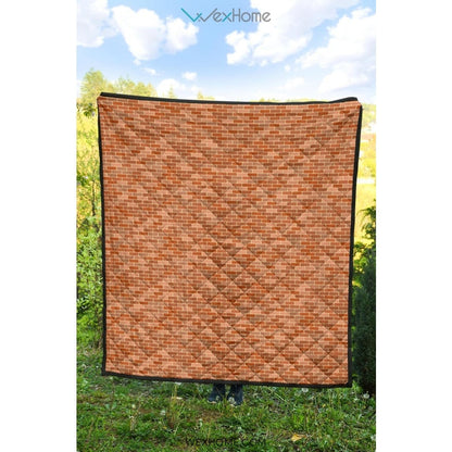 Brick Printed Pattern Print Design 02 Premium Quilt