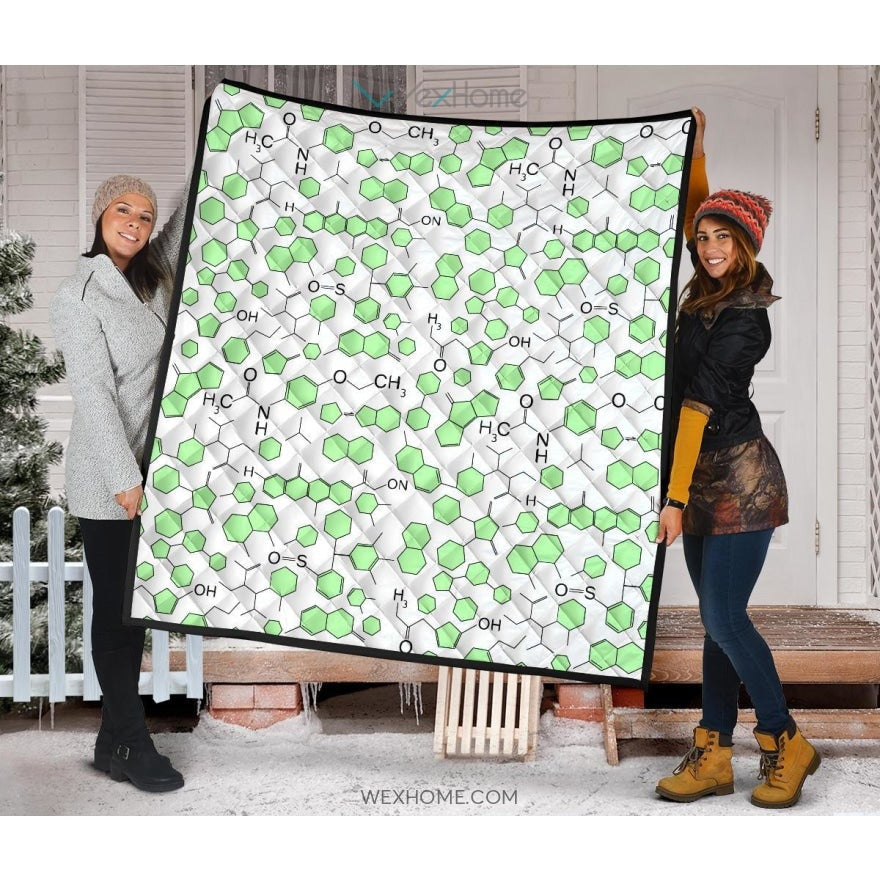 Chemistry Periodic Table Pattern Print Design 03 Premium Quilt