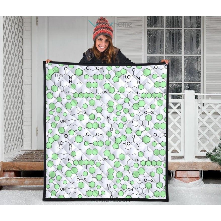 Chemistry Periodic Table Pattern Print Design 03 Premium Quilt