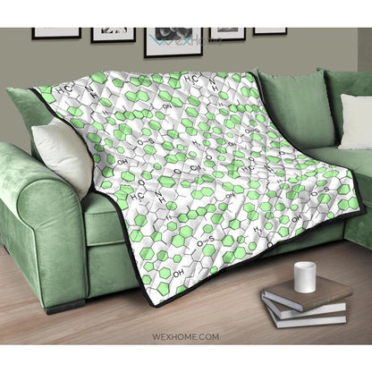 Chemistry Periodic Table Pattern Print Design 03 Premium Quilt