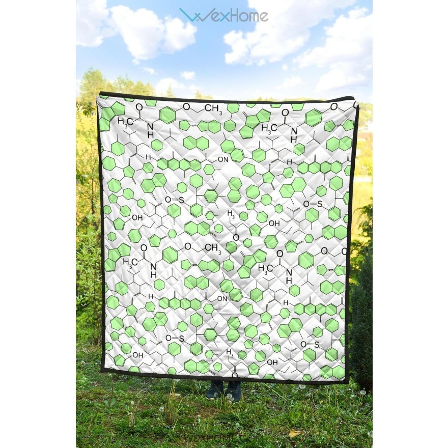 Chemistry Periodic Table Pattern Print Design 03 Premium Quilt