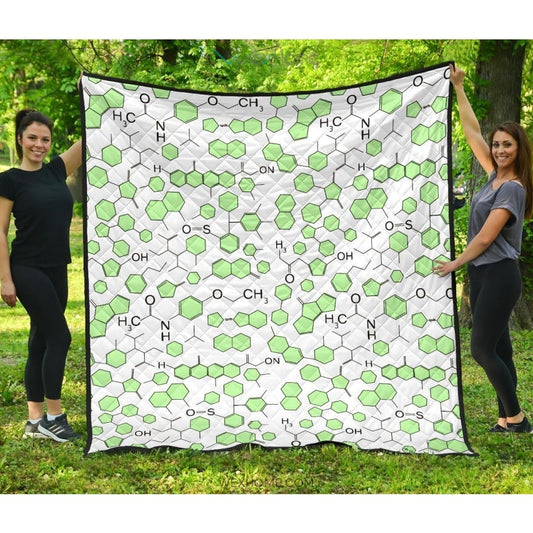 Chemistry Periodic Table Pattern Print Design 03 Premium Quilt