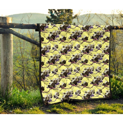 Ostrich Pattern Print Design 04 Premium Quilt