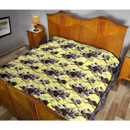Ostrich Pattern Print Design 04 Premium Quilt