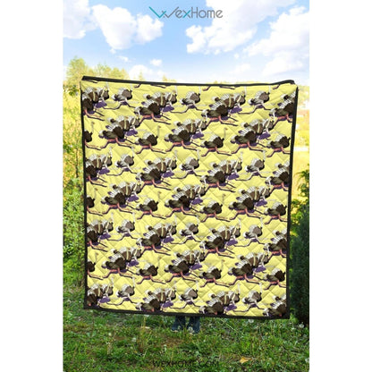 Ostrich Pattern Print Design 04 Premium Quilt