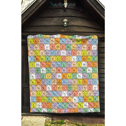 Chemistry Periodic Table Pattern Print Design 01 Premium Quilt