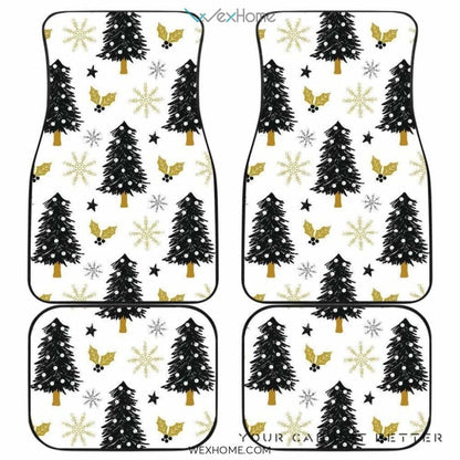 Christmas Tree Holly Snow Star Pattern Front And Back Car Mats  Best Car Gift 2021