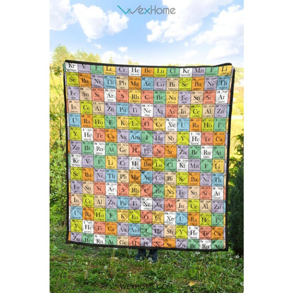 Chemistry Periodic Table Pattern Print Design 01 Premium Quilt