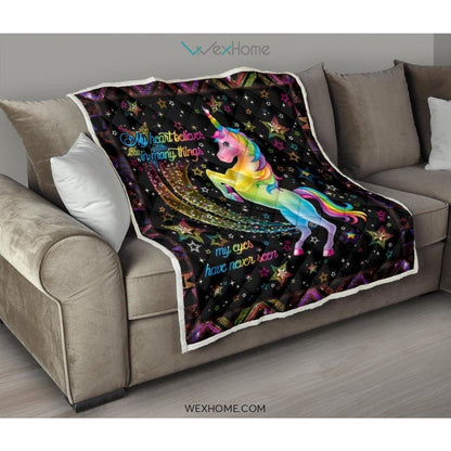 My Heart Believes In Many Things Unicorn Premium Quilt