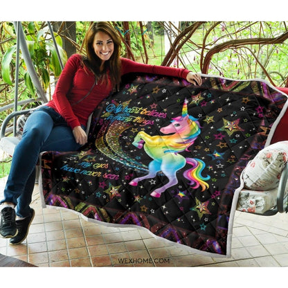 My Heart Believes In Many Things Unicorn Premium Quilt