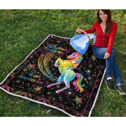 My Heart Believes In Many Things Unicorn Premium Quilt