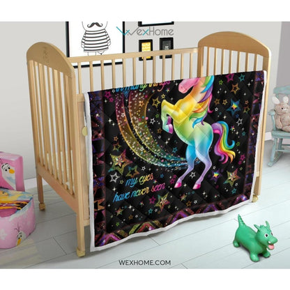 My Heart Believes In Many Things Unicorn Premium Quilt