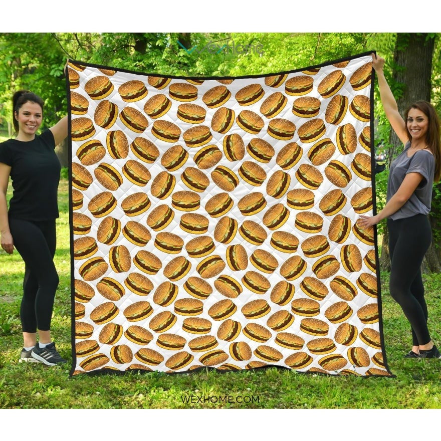 Hamburger Pattern Print Design 03 Premium Quilt