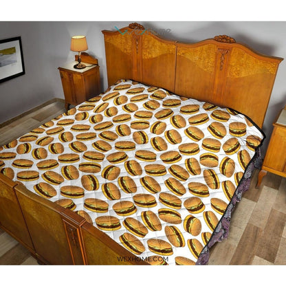 Hamburger Pattern Print Design 03 Premium Quilt