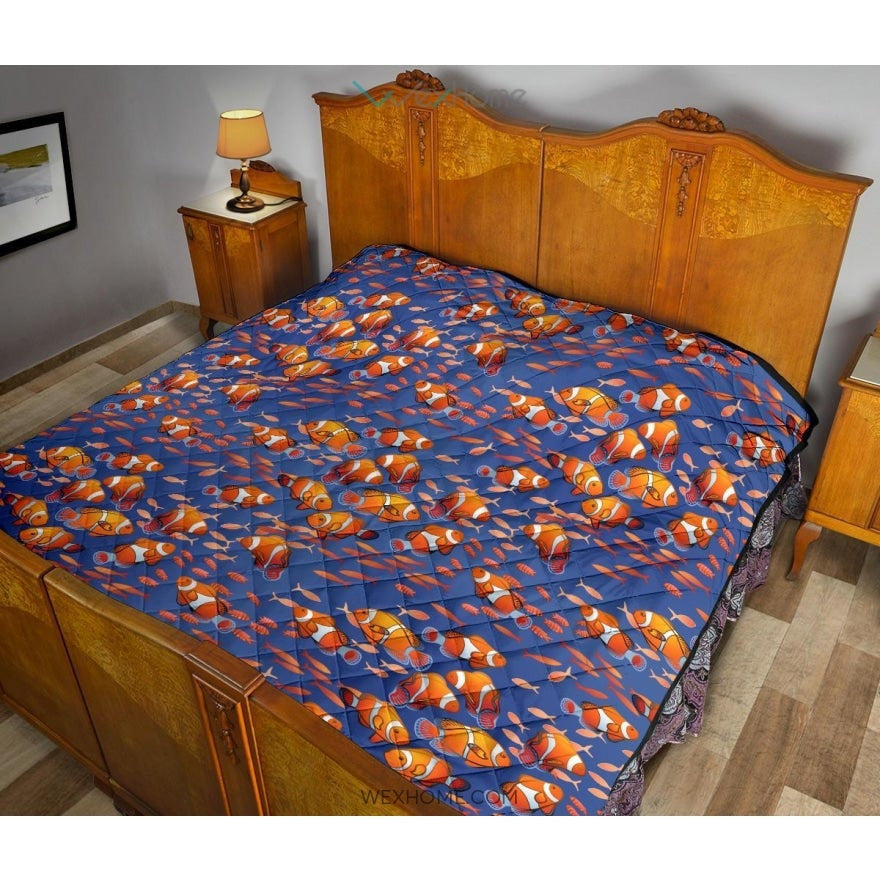 Clown Fish Pattern Print Design 04 Premium Quilt
