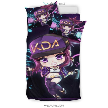 Kda-Akali Bedding Set - duvet cover and pillowcase set - Unique Design Amazing Gift