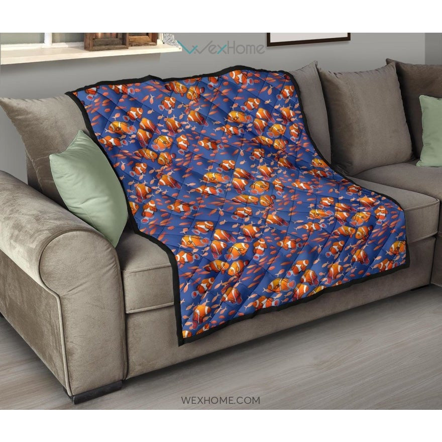 Clown Fish Pattern Print Design 04 Premium Quilt