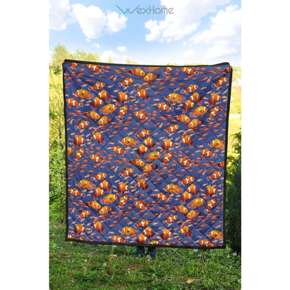 Clown Fish Pattern Print Design 04 Premium Quilt