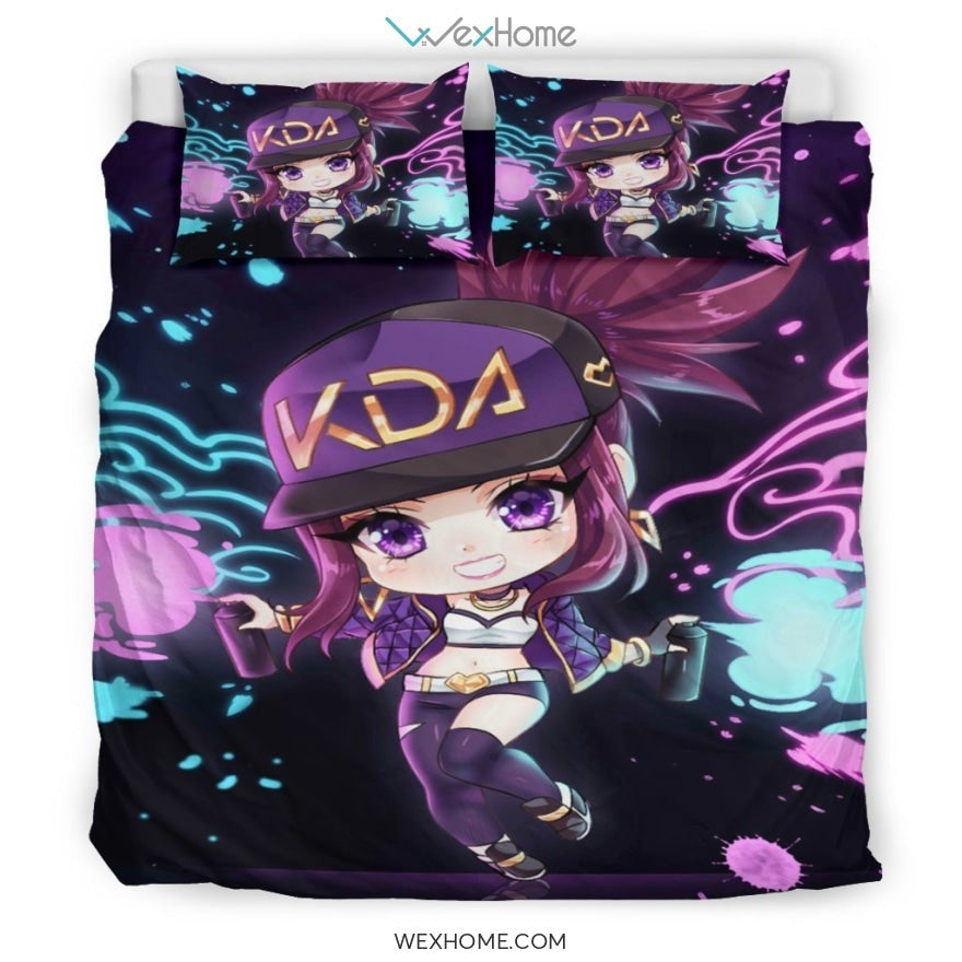 Kda-Akali Bedding Set - duvet cover and pillowcase set - Unique Design Amazing Gift