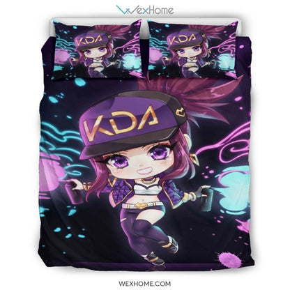 Kda-Akali Bedding Set - duvet cover and pillowcase set - Unique Design Amazing Gift