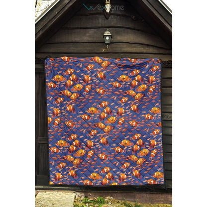 Clown Fish Pattern Print Design 04 Premium Quilt