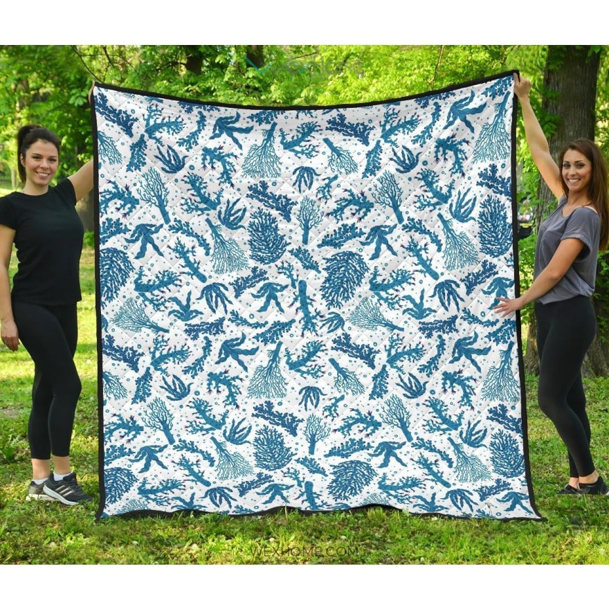 Coral Reef Pattern Print Design 01 Premium Quilt