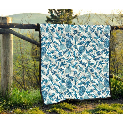Coral Reef Pattern Print Design 01 Premium Quilt