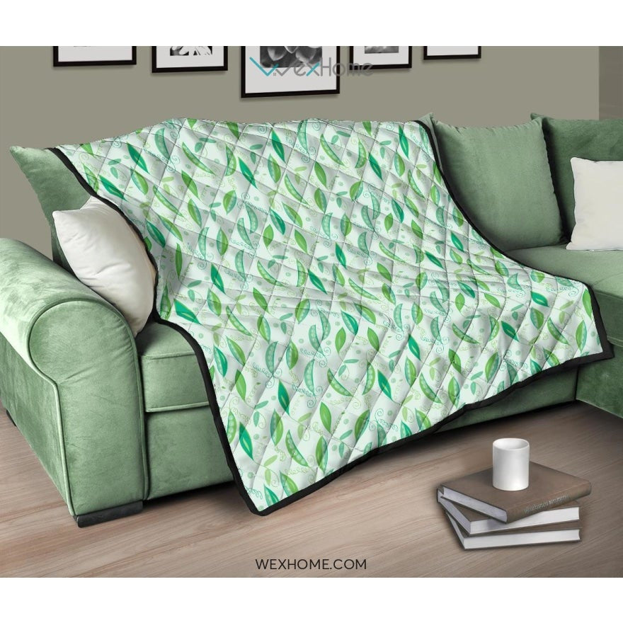 Green Peas Pattern Print Design 01 Premium Quilt