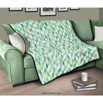 Green Peas Pattern Print Design 01 Premium Quilt