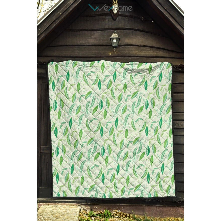 Green Peas Pattern Print Design 01 Premium Quilt