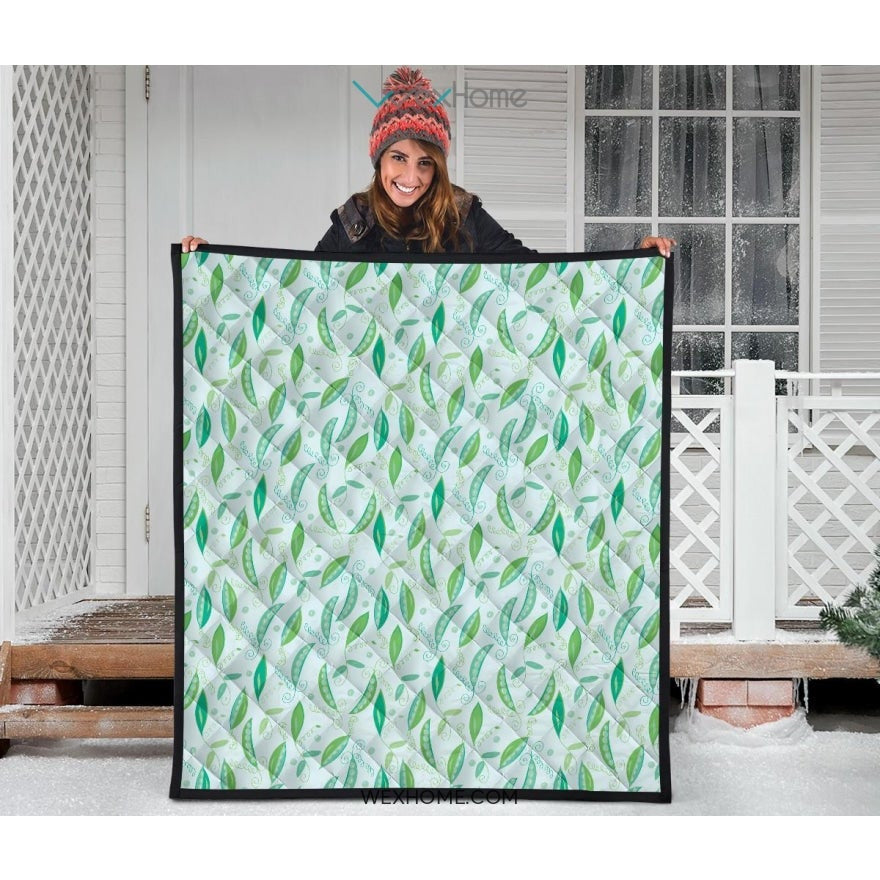 Green Peas Pattern Print Design 01 Premium Quilt