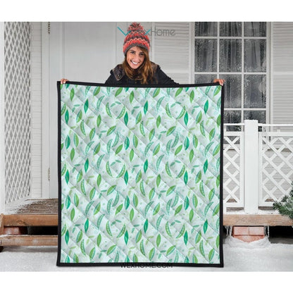 Green Peas Pattern Print Design 01 Premium Quilt