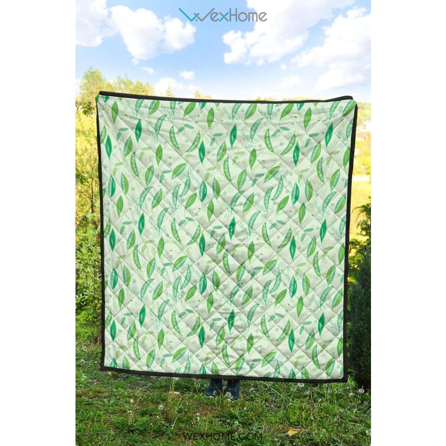 Green Peas Pattern Print Design 01 Premium Quilt