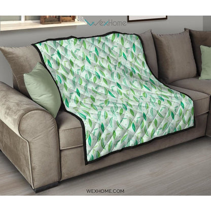 Green Peas Pattern Print Design 01 Premium Quilt