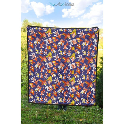 Goldfish Pattern Print Design 04 Premium Quilt