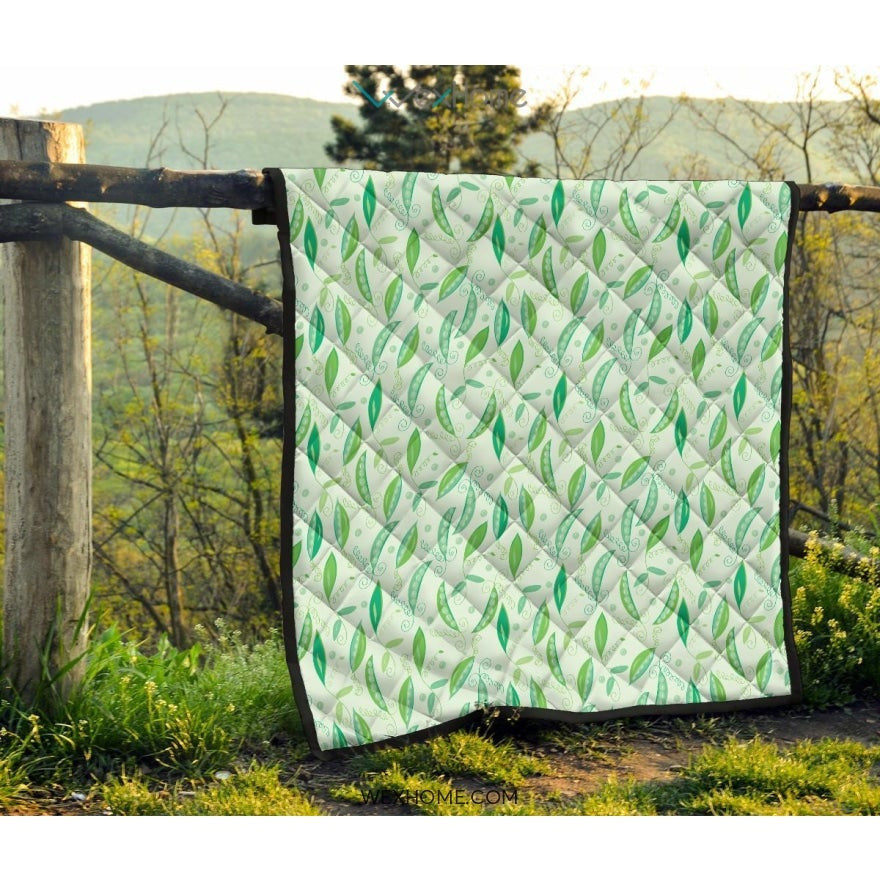 Green Peas Pattern Print Design 01 Premium Quilt