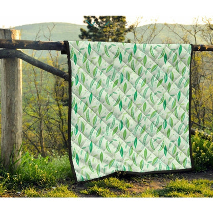 Green Peas Pattern Print Design 01 Premium Quilt