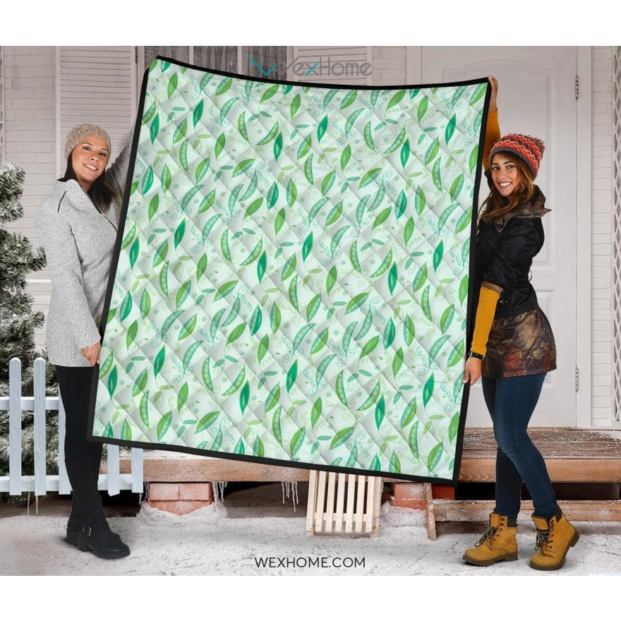 Green Peas Pattern Print Design 01 Premium Quilt