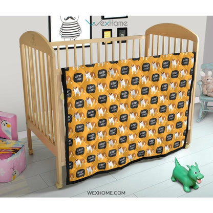 English Bulldog Pattern Print Design 04 Premium Quilt
