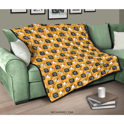 English Bulldog Pattern Print Design 04 Premium Quilt