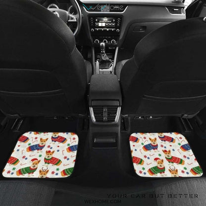 Corgi Christmas Pattern Front And Back Car Mats  Best Car Gift 2021