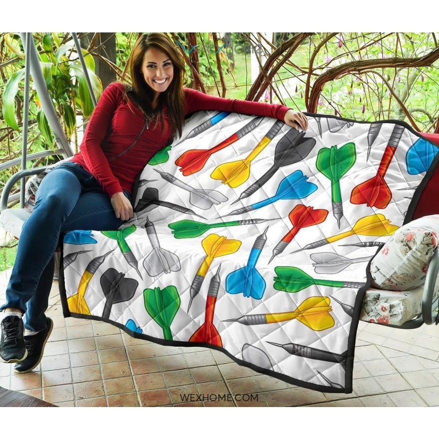 Darts Pattern Print Design 03 Premium Quilt