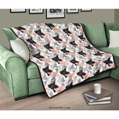Pig Pattern Print Design 05 Premium Quilt