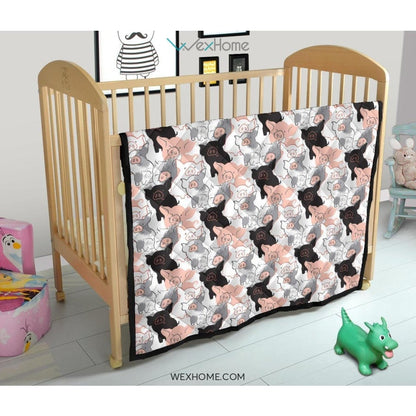 Pig Pattern Print Design 05 Premium Quilt