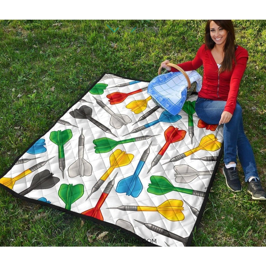 Darts Pattern Print Design 03 Premium Quilt