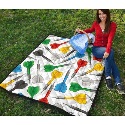 Darts Pattern Print Design 03 Premium Quilt