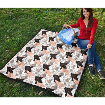 Pig Pattern Print Design 05 Premium Quilt
