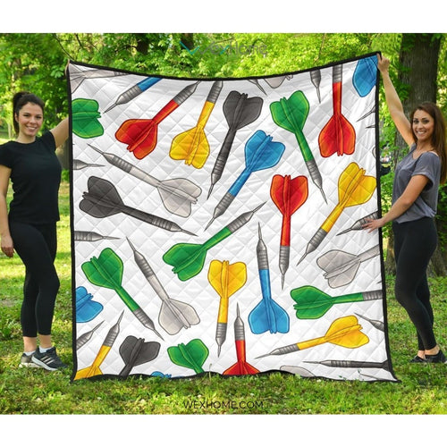 Darts Pattern Print Design 03 Premium Quilt